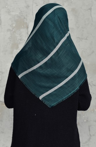 Striped Flamed Cotton Scarf 2159-03 Emerald Green 2159-03