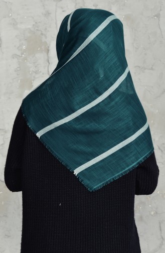Striped Flamed Cotton Scarf 2159-03 Emerald Green 2159-03