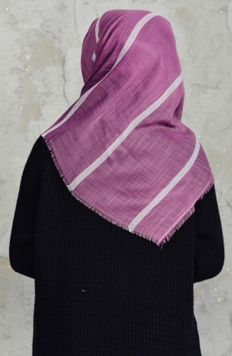 Striped Flamed Cotton Scarf 2159-05 Dried Rose 2159-05