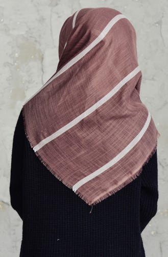 Striped Flamed Cotton Scarf 2159-07 Maroon 2159-07