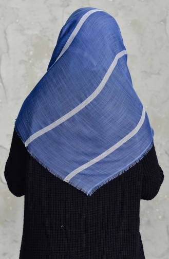 Striped Flamed Cotton Scarf 2159-08 Indigo 2159-08