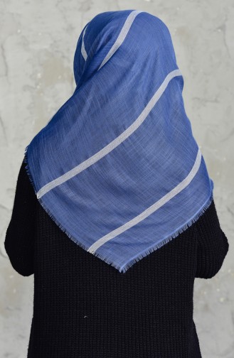 Striped Flamed Cotton Scarf 2159-08 Indigo 2159-08