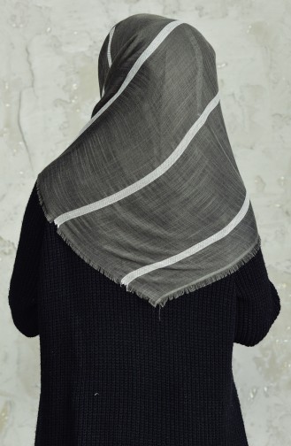 Striped Flamed Cotton Scarf 2159-09 Khaki 2159-09