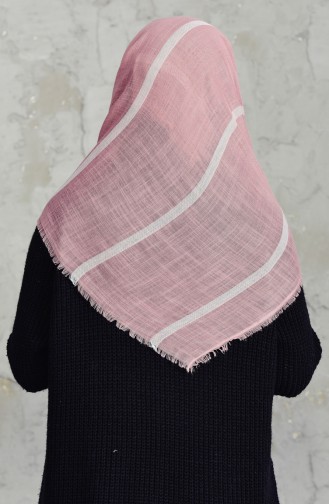 Striped Flamed Cotton Scarf 2159-11 Powder 2159-11