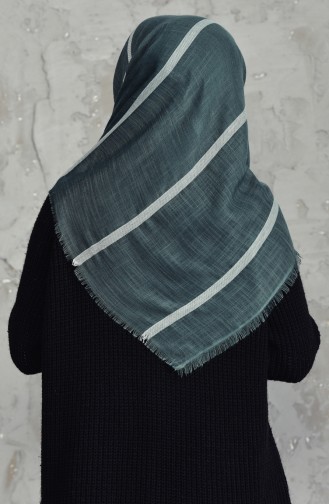 Striped Flamed Cotton Scarf 2159-13 Green 2159-13