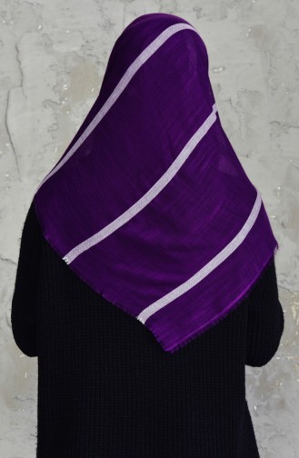 Striped Flamed Cotton Scarf 2159-17 Purple 2159-17