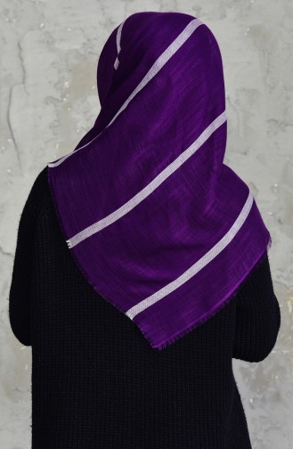 Striped Flamed Cotton Scarf 2159-17 Purple 2159-17