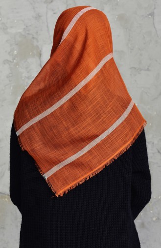 Striped Flamed Cotton Scarf 2159-18 Tile Red 2159-18