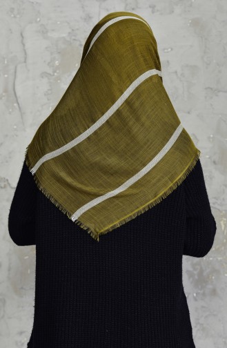 Striped Flamed Cotton Scarf  2159-20 Light Khaki Green 2159-20