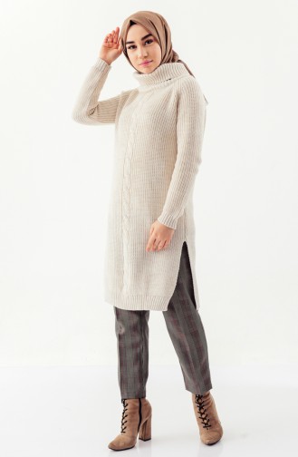 Polo-neck Knitwear Sweater 3872-20 Cream 3872-20