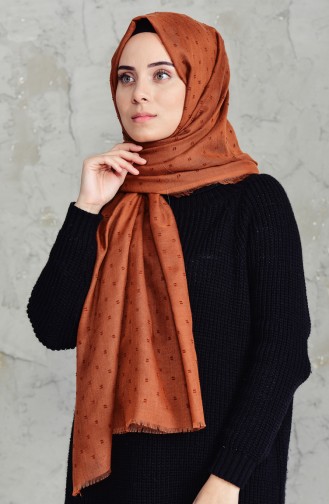 Schal mit Pompon  19042-24 Zimtfarbe 19042-24