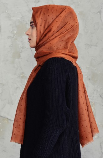 Schal mit Pompon  19042-24 Zimtfarbe 19042-24