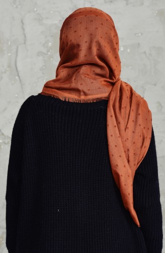 Schal mit Pompon  19042-24 Zimtfarbe 19042-24