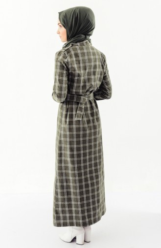 ايلميك فستان شتوي بتصميم كروهات 5210-03 لون أخضر كاكي 5210-03