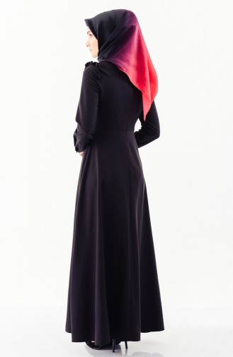 Schwarz Hijab Kleider 4044-04