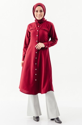 Button Tunic 5007-04 Claret Red 5007-04