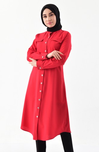 Buttoned Tunic 5007-07 Red 5007-07