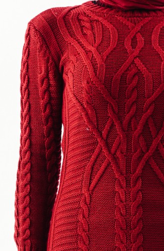 Knitwear Long Tunic 8033-02 Claret Red 8033-02