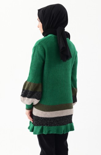 Balloon Sleeve Knitwear Cardigan 8008-09 Emerald Green 8008-09