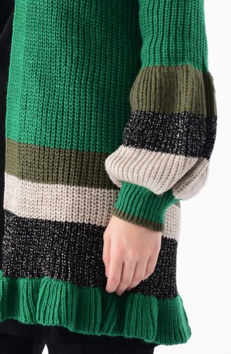 Balloon Sleeve Knitwear Cardigan 8008-09 Emerald Green 8008-09