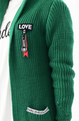 Knitwear Hooded Cardigan 8048-04 Green 8048-04