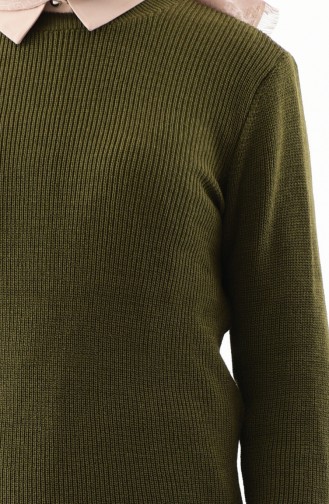 Crew-neck Knitwear Sweater 8090-06 Khaki 8090-06