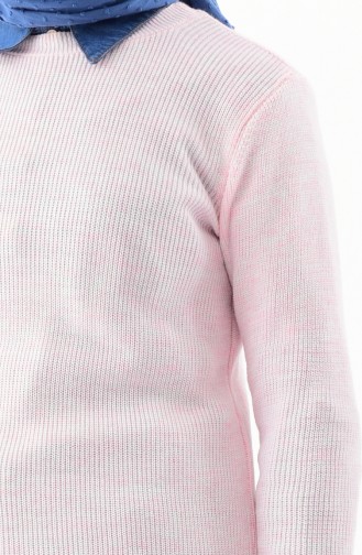 Crew-neck Knitwear Sweater 8090-08 Pink 8090-08