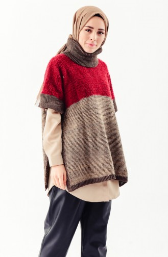 Poncho Tricot 8003-05 Bordeaux Brun 8003-05