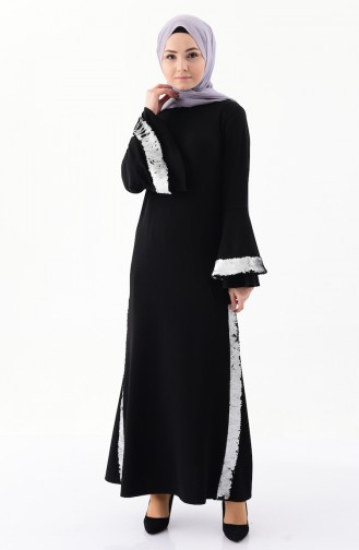Bislife Sequin Detail Dress 4256-02 Black Gray 4256-02