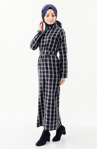 ايلميك فستان شتوي بتصميم كروهات 5210-01 لون كحلي 5210-01
