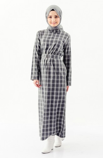 iLMEK Plaid Patterned Winter Dress 5210-02 Smoked 5210-02