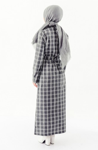 ايلميك فستان شتوي بتصميم كروهات 5210-02 لون أسود مائل للرمادي 5210-02