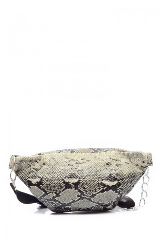 Women Waist Bag B1477-5 Gray Snakeskin 1477-5