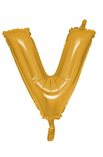 V Harf Folyo Balon 90cm KM-BLN-0200 Altın