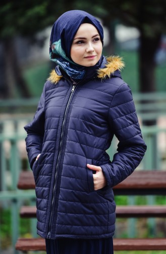 Hooded Padded Vest 1905-04 Navy Blue 1905-04