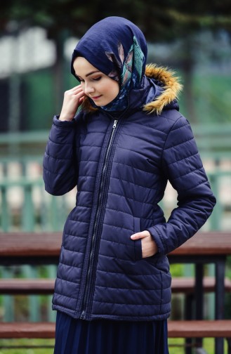 Hooded Padded Vest 1905-04 Navy Blue 1905-04