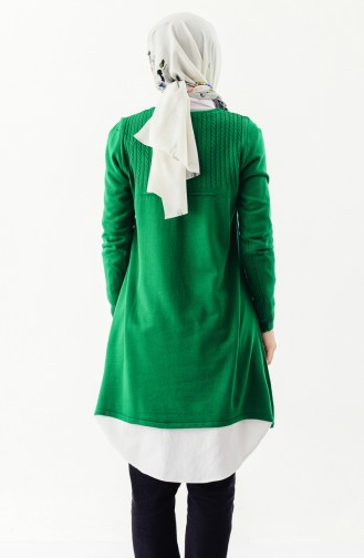 Knitwear Asymmetric Tunic 3296-05 Emerald Green 3296-05