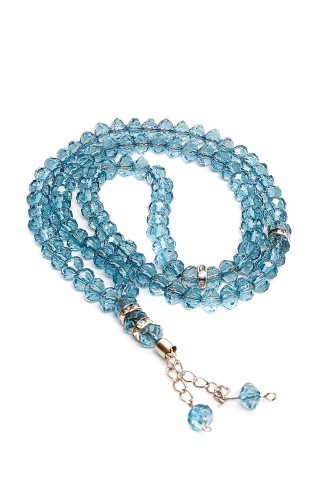 Velvet Covered Yasin with Gift Rosary Prayer Beads 3004-01 Blue 3004-01