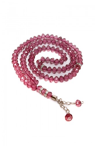Velvet Covered Yasin with Gift Rosary Prayer Beads 3005-01 Red 3005-01
