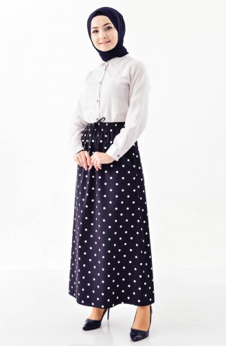 Spotted Skirt 1098-01 Navy Blue 1098-01