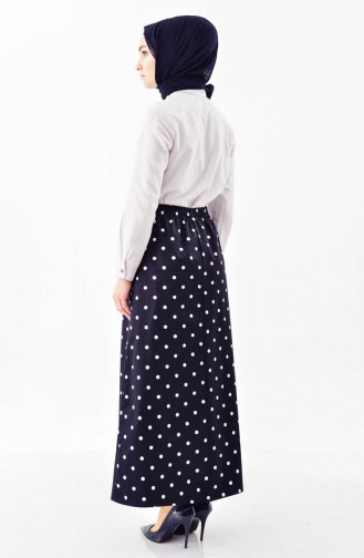 Spotted Skirt 1098-01 Navy Blue 1098-01