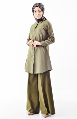 Arched Plenty Cuff Trousers 3124-01 Khaki 3124-01