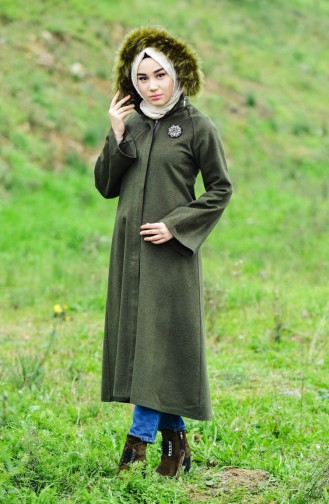 BURUN  Hooded Wool Coat 0602-01 Khaki 0602-01