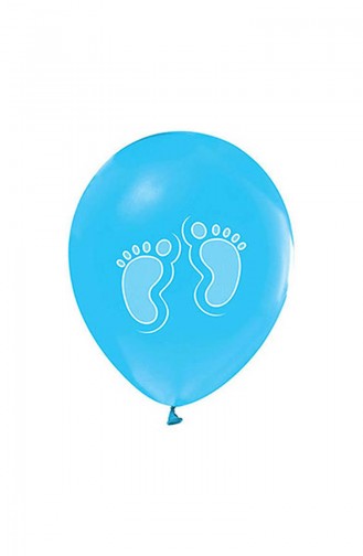 Beyaz Ayaklar Mavi Metalik Balon KM-BLN-0292