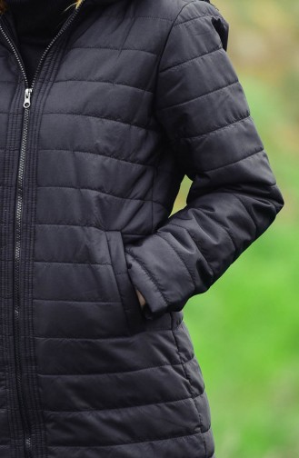 Fur Collar Padded Coat 1906A-02 Black 1906A-02