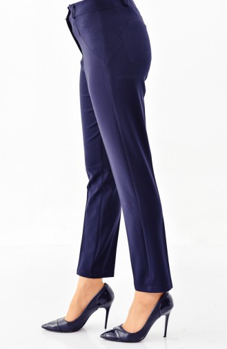 BURUN  Pocket Detailed Straight leg Pants 0158-02 Navy Blue 0158-02
