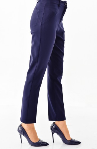 BURUN  Pocket Detailed Straight leg Pants 0158-02 Navy Blue 0158-02