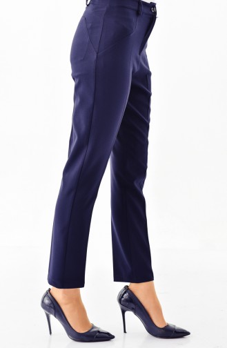 Pantalon Détail Poches 0158-02 Bleu marine 0158-02