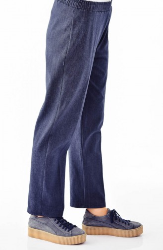 Jeans Looking wide leg Pants 2059-01 Navy Blue 2059-01