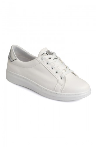 Bayan Spor Ayakkabı 9311-1BG Beyaz Gümüş